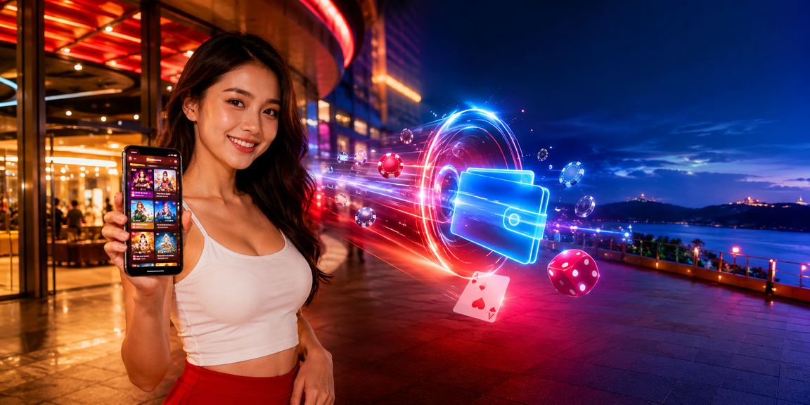 Pengguna dari Sabah bermain aplikasi slot kasino dengan gaya pakaian tradisional Malaysia